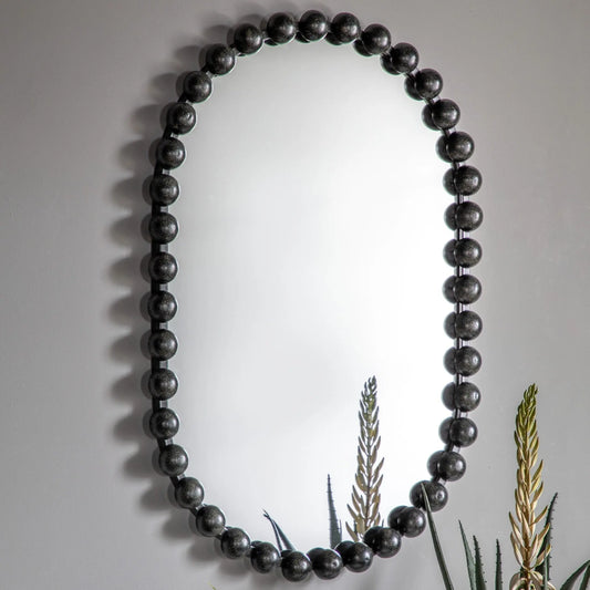 Ceretti Oval Mirror in Black High Street Mirrors  High Street Mirrors