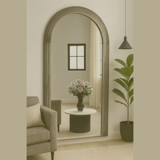Scala Silver Large Oval Top Wall Mirror High Street Mirrors  High Street Mirrors ROUND WALL MIRROR, framed mirror, large mirror